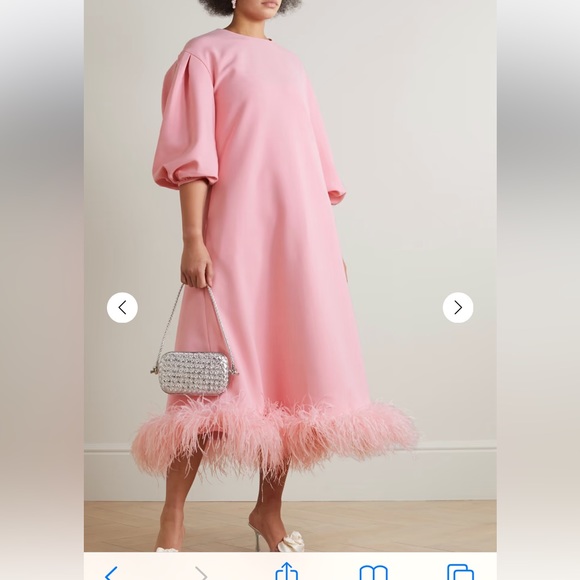 Similar to HUISHAN ZHANG
Poppy feather-trimmed recycled-crepe midi dress - Picture 2 of 10